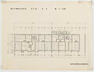 Wohnhaus Detmolder Straße 6-7, Berlin-Wilmersdorf: Grundriss Kellergeschoss 1:100