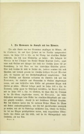 1. Die Germanen im Kampfe bei den Römern