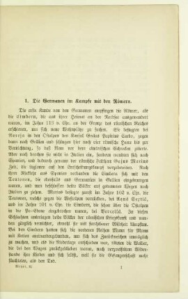 1. Die Germanen im Kampfe bei den Römern