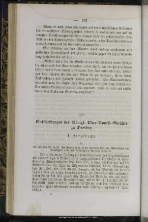 XV. Entscheidungen des Königl. Ober-Appell.-Gerichts zu Dresden