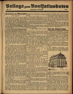 Zweite Ausgabe vom Sonntag, den 09. Oktober 1932.