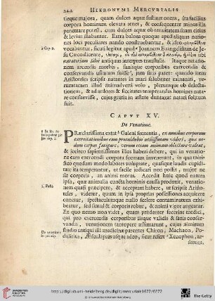Caput. XV.: De Venatione