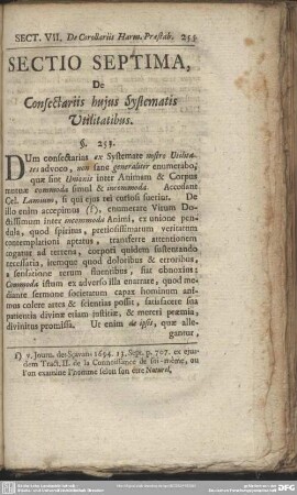 Sectio Septima, De Consectariis hujus Systematis Utilitatibus