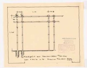 Garten Kunkel, Schönau/Katzbach: Technischer Plan, Rankgerüst aus Bambusstäben 50-55 mm