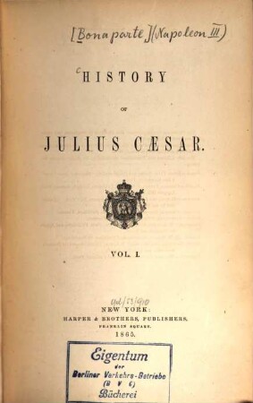 History of Julius Caesar, 1
