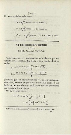 Sur les coefficients binomiaux.