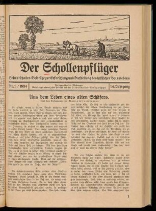 Der Schollenpflüger 14. Jahrgang, Nr. 1, 1934