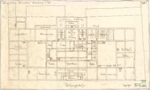 Fischer, Theodor; München - Westend, Bergmannstr.; Ledigenheim - Vorentwurf (Grundriss Keller)