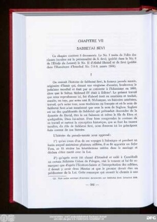 Chapitre VII Sabbetai Sevi