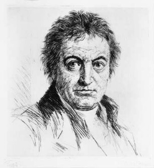 Fichte, Johann Gottlieb : Bauer, Karl (1868-1942): Bildnis Johann Gottlieb Fichte (1762-1814, Philosoph) Radierung. Rammenau: Johann-Gottlieb-Fichte-Gedenkstätte