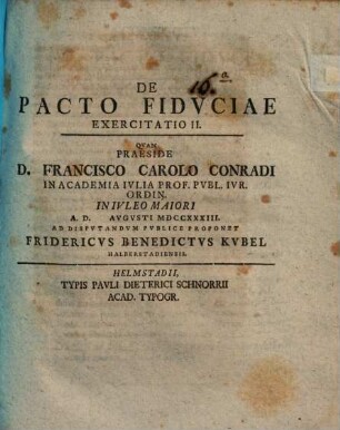 De Pacto Fidvciae ..., 2