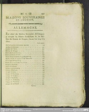 Maisons Souveraines De L'Europe