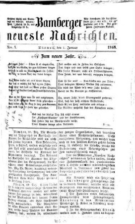 Bamberger neueste Nachrichten. 1868