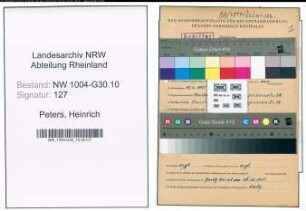 Entnazifizierung Heinrich Peters , geb. 12.04.1920 (Matrose)