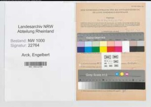 Entnazifizierung Engelbert Arck, geb. 09.03.1894 (Verwaltungsangestellter)