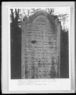 Grabstein von Ludwig Scheuer (gestorben 1874.12.11)