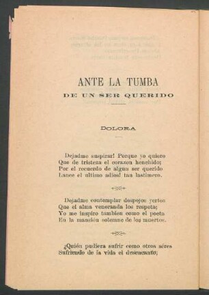 Ante la tumba de un ser querido : Dolora