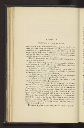 CHAPTER III. THE MOTION OF WATER IN RIVERS.