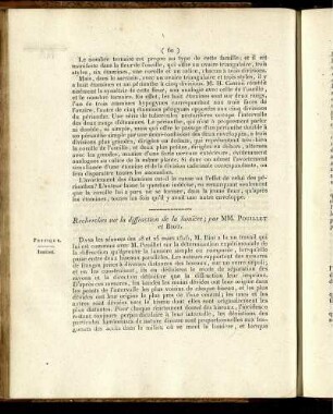 Recherches sur la diffraction de la lumiere;