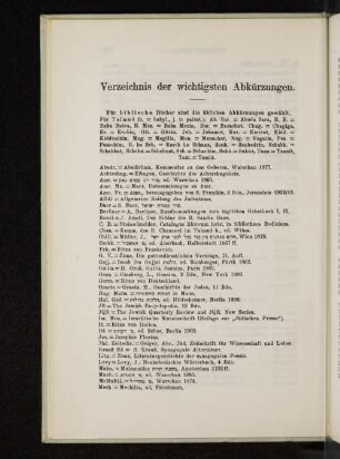 Verzeichnis der wichtigsten Abkürzungen.