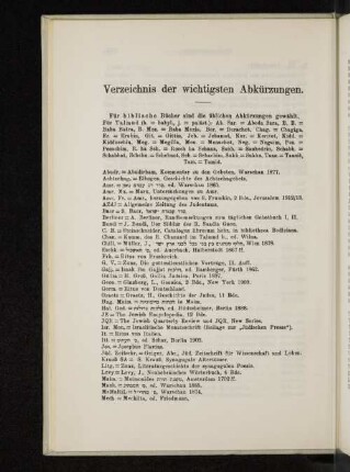 Verzeichnis der wichtigsten Abkürzungen.