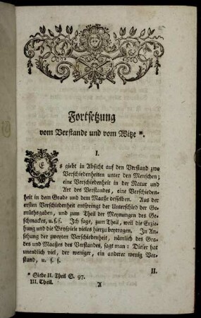 Fortsetzung vom Verstande und vom Witze.