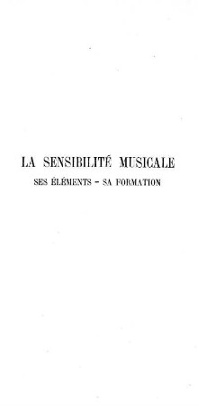 La sensibilité musicale