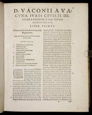 D. Vaconii A Vacuna Iuris Civilis Declarationum Cum Novis Additionibus.
