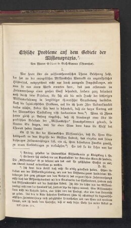 Ethische Probleme auf dem Gebiete der Missionspraxis