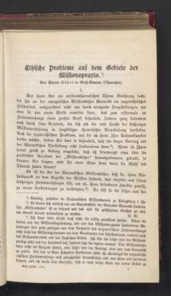 Ethische Probleme auf dem Gebiete der Missionspraxis