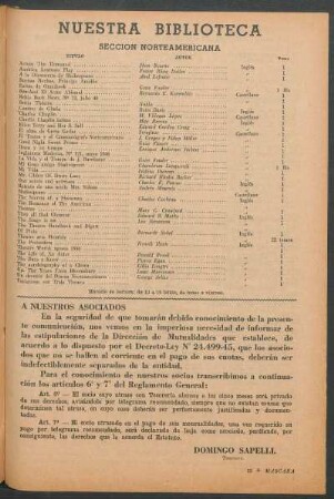 Nuestra biblioteca : Sección norteamericana