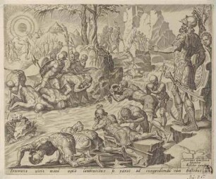 Gideon lässt seine Soldaten trinken, Blatt 4 aus der Folge "Die Geschichte Gideons"