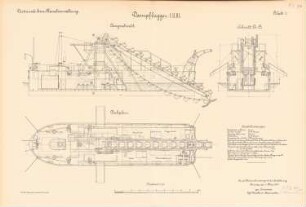 Dampfbagger I, II, III: Schnitte 1:50