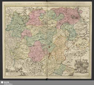 Illustrissimo Principi Ioanni Georgio Duci Saxoniae Hanc Thuringiae Lantgraviatus Tabulam Omni Animi Devotione Offert Et Inscribit Petrus Schenk