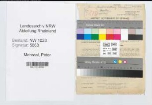 Entnazifizierung Peter Monreal , geb. 25.02.1907 (Buchhalter)
