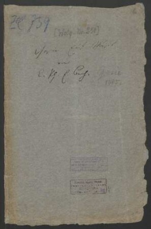 Titelumschlag (C. F. Zelter; vorne)