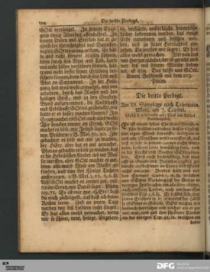Die dritte Predigt, Am XII. Sonntage nach Trinitatis.