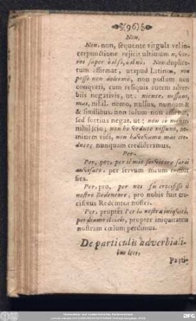 De particulis adverbialibus loci.