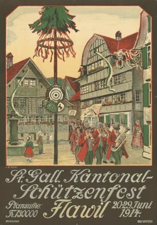 St. Gall. Kantonal-Schützenfest Flawil 1914
