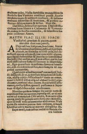 Matth: Flac: Illyr: Ioach: Westphal. gratiam & pacem, quam mundus dare non potest.
