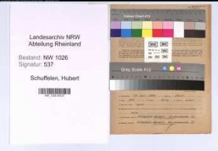 Entnazifizierung Hubert Schuffelen , geb. 19.06.1886 (Vertreter)
