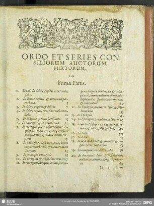 Ordo Et Series Consiliorum Auctorum Mixtorum