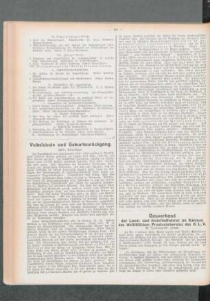 Volksschule und Geburtenrückgang