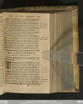 De Sepulturis, Tit. XXIIII.