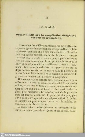 IV. Des glaces