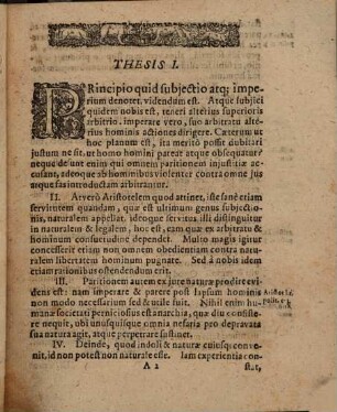 Disputatio Politica De Subiectione Et Imperio