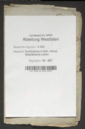 Abschrift des Lehnsbriefs für Ferdinand von Fürstenberg wegen des halben Velmeder Zehntens vor Geseke
