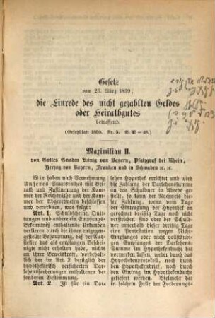 Bayerns Gesetze und Gesetzbücher privatrechtlichen, strafrechtlichen, administrativen und finanziellen Inhaltes. 2, 2. 1862
