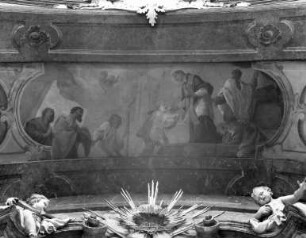 Gewölbebild mit der Darstellung: Heiliger Borromäus und Heiliger Alois