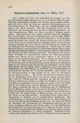 Abgeordnetenhausrede vom 14. März 1917